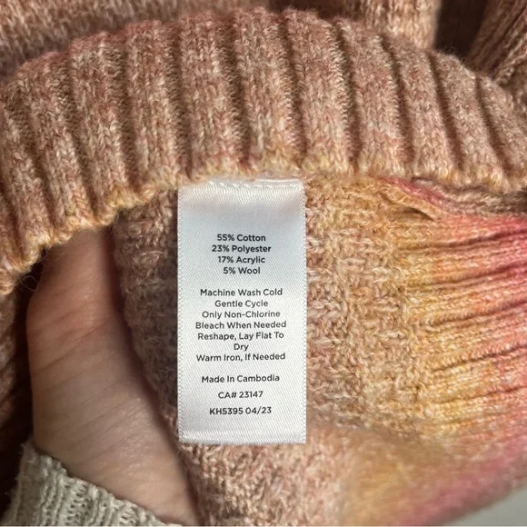 Talbots Space Dye Striped Mockneck Button Shoulder Sweater Size 1X - Picture 5 of 6